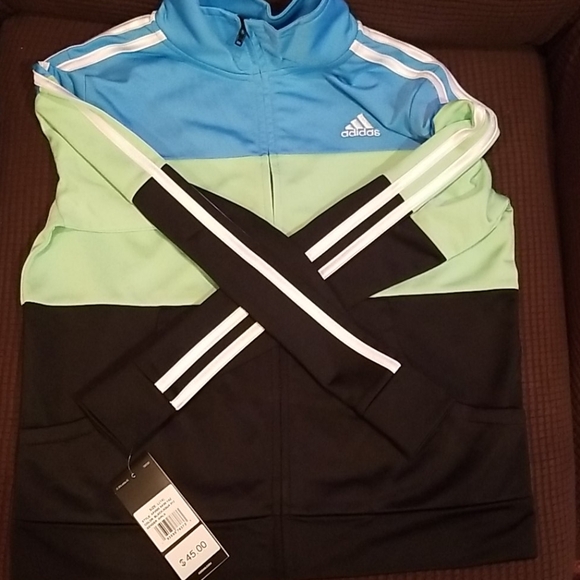 NEW Girls Adidas jacket acqua/black size L.. 14 - Picture 6 of 6